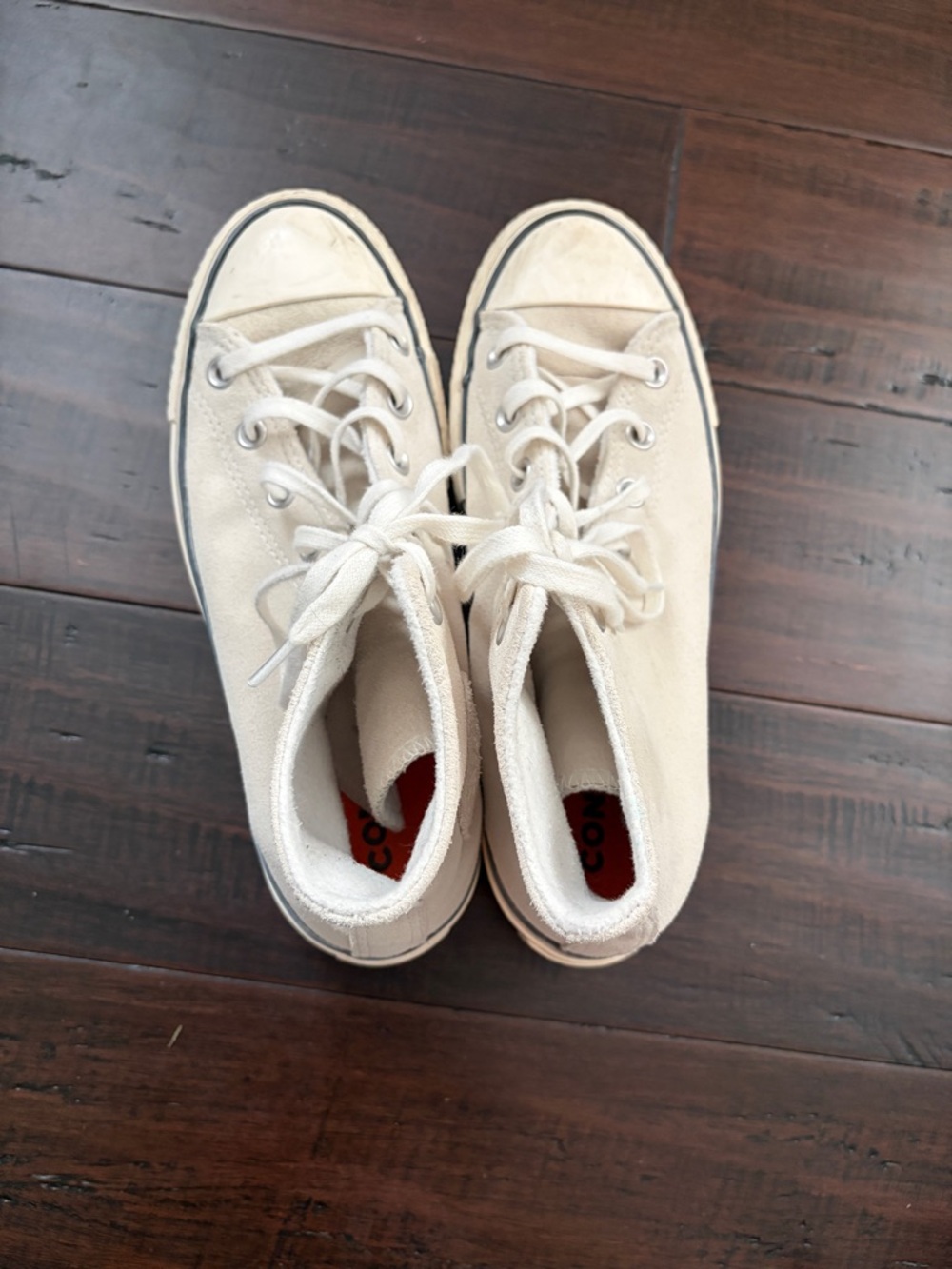 Converse suede Platform Chuck Taylor High-Top Sneakers in Natural grey 90’s Y2K - Picture 7 of 9